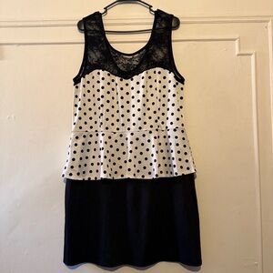 Deb Black and White Polka Dot Dress